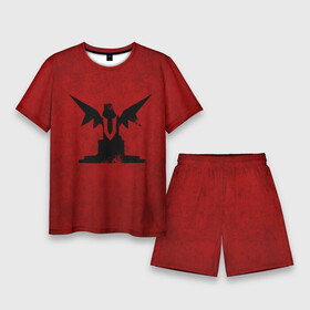 Мужской костюм с шортами 3D с принтом Трон с крыльями в Белгороде,  |  | v rising | вампиры | игра | крылья | логотип | текстура | трон