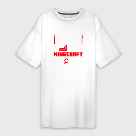 Платье-футболка хлопок с принтом Надпись Eat Sleep Minecraft Repeat в Белгороде,  |  | eat sleep repeat | logo | minecraft | игра | игры | лого | логотип | майнкрафт | символ
