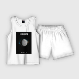 Детская пижама с шортами хлопок с принтом Moon  Луна (Space collections) в Белгороде,  |  | 0x000000123 | ambient | moon | nebula | space | астрономия | космос | луна