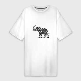Платье-футболка хлопок с принтом Звездный слон в Белгороде,  |  | графика | животное | звезда | звезды | слон | штрих
