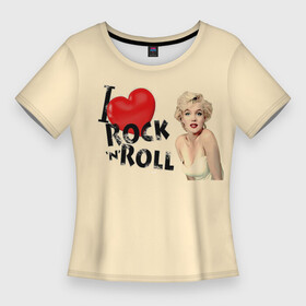 Женская футболка 3D Slim с принтом NOSTALGIA FOR ROCK AND ROLL в Белгороде,  |  | love | marilyn monroe | любовь | музыка | мэрилин монро | рок н ролл