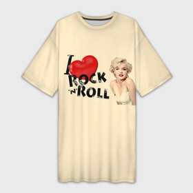 Платье-футболка 3D с принтом NOSTALGIA FOR ROCK AND ROLL в Белгороде,  |  | love | marilyn monroe | любовь | музыка | мэрилин монро | рок н ролл