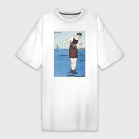 Платье-футболка хлопок с принтом Grande Robe Du Soir (Девушка и море) в Белгороде,  |  | абстракция | винтаж | девушка | искусство | картина | классика | любовь | минимализм | море | пляж | природа | цветы | экспрессионизм