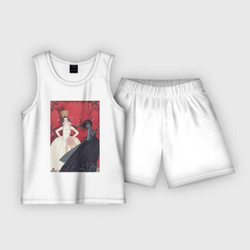 Детская пижама с шортами хлопок с принтом Le Jour et La Nuit (Две модницы) в Белгороде,  |  | абстракция | винтаж | девушка | искусство | картина | классика | любовь | минимализм | мода | природа | цветы | экспрессионизм