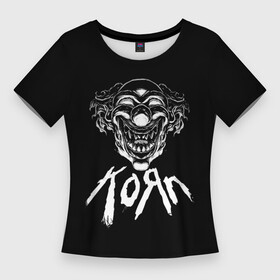 Женская футболка 3D Slim с принтом KoЯn (Korn) клоун в Белгороде,  |  | korn | koяn | metal | группа | корн | коян | метал | ню метал | рок