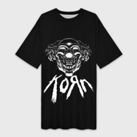 Платье-футболка 3D с принтом KoЯn (Korn) клоун в Белгороде,  |  | korn | koяn | metal | группа | корн | коян | метал | ню метал | рок
