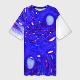 Платье-футболка 3D с принтом Мир пузырей в Белгороде,  |  | абстракция | взырв пузырей | водяной | пузыри | синие пузыри | синий
