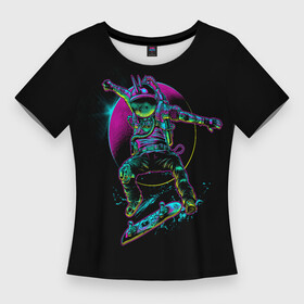 Женская футболка 3D Slim с принтом SKATEBOARDER IN SPACE в Белгороде,  |  | planet | skateboard board | skateboarder | space | spacesuit | космос | планета | скафандр | скейтбордист | скейтбордовая доска