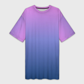 Платье-футболка 3D с принтом PINK BLUE GRADIENT  ГРАДИЕНТ в Белгороде,  |  | базовая | базовый | без дизайна | без лишнего | голубого | градиент | градиенты | малиновый | на каждый день | на лето | розово синий | розового | розовый | синего | синий | фиолетового | фиолетовый