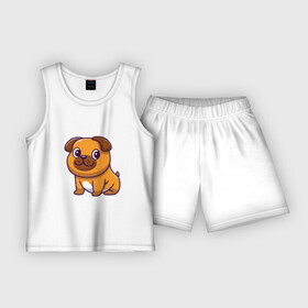 Детская пижама с шортами хлопок с принтом Милый Бульдог в Белгороде,  |  | animals | dog | бульдог | гав | друг | животные | пёс | питомец | собака | собачка | щенок