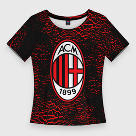 Женская футболка 3D Slim с принтом ac milan  фк милан  logo в Белгороде,  |  | ac | ac milan | acm | football | logo | milan | sport | клуб | лого | логотип | логотипы | милан | огонь | паттерн | пламя | символ | символы | спорт | форма | футбол | футбольная | футбольный