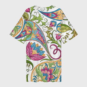 Платье-футболка 3D с принтом Fashionable floral Oriental pattern  Summer 2025 в Белгороде,  |  | color | fashion | flowers | ornament | pattern | summer | лето | мода | узор | цвет | цветы