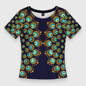 Женская футболка 3D Slim с принтом Мандала из павлиньих перьев в Белгороде,  |  | Тематика изображения на принте: геометрия | йога | круг | круги | круглый узор | медитация | павлин | павлиньи | перо | перья | симметрия | стмметричный | узоры | чакры