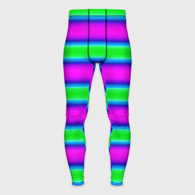 Мужские тайтсы 3D с принтом Зеленый и фиолетовые яркие неоновые полосы striped pattern в Белгороде,  |  | modern | neon | striped pattern | горизонтальные полоы | зеленые полосы | полосатый узор | фиолетовые полосы