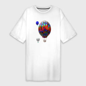 Платье-футболка хлопок с принтом 3d aerostats colorful в Белгороде,  |  | 3d aerostats | 3d ballon | aerostat colorful | air ballon | ballon | colorul | hot air ballon