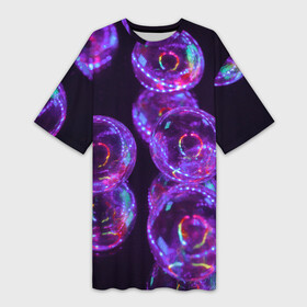 Платье-футболка 3D с принтом Неоновые сюрреалистичные пузыри  Фиолетовый в Белгороде,  |  | abstraction | art | artwork | bubbles | colorful | colors | dark | darkness | graphics | neon | surrealism | абстракция | арт | графика | искусство | неон | пузыри | разноцветный | сюрреализм | темнота | тьма | цвета