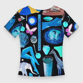 Женская футболка 3D Slim с принтом Underground pattern  Fashion 2099 в Белгороде,  |  | butterfly | cherry | diamond | elephant | eye | fashion | flower | giraffe | lips | pattern | shell | underground | бабочка | бриллиант | вишня | глаз | жираф | мода | ракушка | слон | узор | цветок