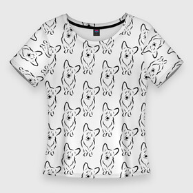Женская футболка 3D Slim с принтом Корги (принт) в Белгороде,  |  | вельш | животные | корги | лапки | малыш | милота | мимими | мордочка | овчарка | орнамент | паттерн | пес | песик | порода | принт | собака | собачка | собачникам | собачники | уши | фауна | щенок