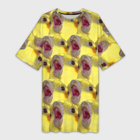 Платье-футболка 3D с принтом Попугай Корелла Орёт  Мем в Белгороде,  |  | животные | корелла | мем | попугай | попугай кричит | птицы