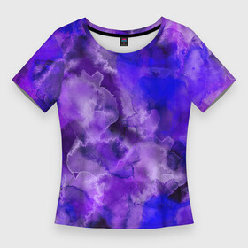 Женская футболка 3D Slim с принтом Космический хаос в Белгороде,  |  | клякса | космос | краска | облака | хаос