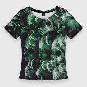 Женская футболка 3D Slim с принтом Множество черепов во тьме  Зелёный в Белгороде,  |  | abstraction | art | artwork | bones | colorful | colors | dark | darkness | graphics | patterns | skeleton | skull | surrealism | swee | абстракция | арт | графика | искусство | кости | разноцветный | скелет | сюрреализм | темнота | тьма | узоры | цвета |