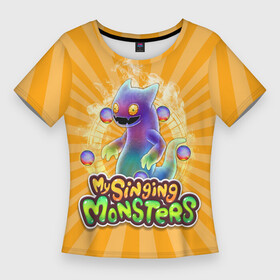 Женская футболка 3D Slim с принтом My Singing Monsters Вужас в Белгороде,  |  | ghazt | my singing monster | my singing monsters | my singings monsters | singing monsters | вужас | игры | мои поющие монстры | поющие монстры
