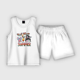 Детская пижама с шортами хлопок с принтом Hot mom Summer в Белгороде,  |  | hot mom | summer | девушка | жара | женщина | летняя | лето