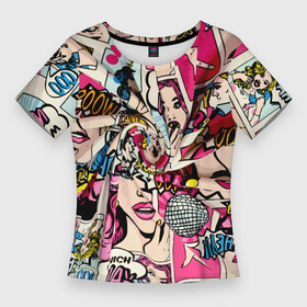 Женская футболка 3D Slim с принтом Twisted pop atr pattern в Белгороде,  |  | color | fashion | pattern | pop art | retro | мода | паттерн | поп арт | ретро | цвет
