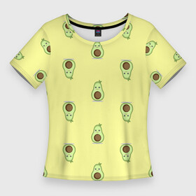 Женская футболка 3D Slim с принтом Авокадики паттерн в Белгороде,  |  | Тематика изображения на принте: авокадики | авокадики паттерн | авокадо | авокадо милашка | желтый | зеленый | милашка | милое | милый | паттерн