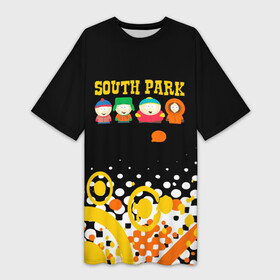 Платье-футболка 3D с принтом Южный Парк  абстракция в Белгороде,  |  | south park | sp | батерс | баттерс | гарисон | енот | кайл брофловски | картман | кеннет | кенни | маки | макки | маккормик | марш | мистер | мистереон | мультфильм | полотенчик | ренди | саус парк | сауспарк