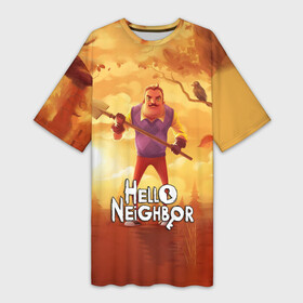 Платье-футболка 3D с принтом Hello Neighbor  Привет сосед  Сосед с лопатой в Белгороде,  |  | hello neighbor | видеоигра | игра | привет сосед | сосед | теодор питерсон