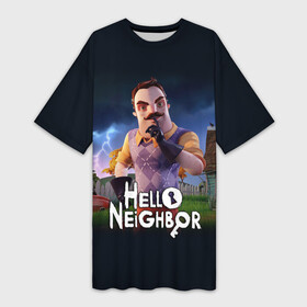 Платье-футболка 3D с принтом Hello Neighbor  игра Привет сосед в Белгороде,  |  | hello neighbor | видеоигра | игра | привет сосед | сосед | теодор питерсон