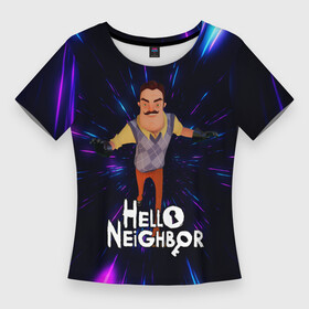 Женская футболка 3D Slim с принтом Hello Neighbor  Привет сосед  Бегущий сосед в Белгороде,  |  | hello neighbor | видеоигра | игра | ник рот | привет сосед | сосед | теодор питерсон
