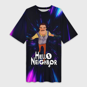 Платье-футболка 3D с принтом Hello Neighbor  Привет сосед  Бегущий сосед в Белгороде,  |  | hello neighbor | видеоигра | игра | ник рот | привет сосед | сосед | теодор питерсон