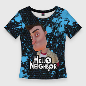 Женская футболка 3D Slim с принтом Hello Neighbor  Привет сосед  Ник Рот в Белгороде,  |  | hello neighbor | видеоигра | игра | ник рот | привет сосед | сосед | теодор питерсон