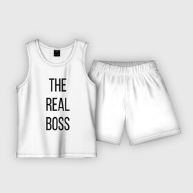 Детская пижама с шортами хлопок с принтом The real boss в Белгороде,  |  | boss | real boss | бизнесмен | главный начальник | директор | коллега | начальник | начальство | работа | руководитель | руководство | шеф