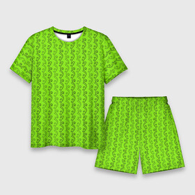 Мужской костюм с шортами 3D с принтом Зеленые узоры в виде листочков в Белгороде,  |  | абстрактные | абстракция | геометрия | классика | классические | нейтральные | спокойные | узор | узоры