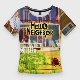 Женская футболка 3D Slim с принтом Hello Neighbor: Дом в Белгороде,  |  | hello neighbor | видеоигра | игра | ник рот | привет сосед | сосед | теодор питерсон