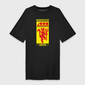 Платье-футболка хлопок с принтом Манчестер Юнайтед символ в Белгороде,  |  | england | football | manchester | manchester united | red devils | soccer | united | англия | апл | красные дьяволы | лига чемпионов | манчестер | манчестер юнайтед | футбол | юнайтед