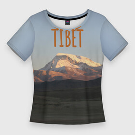 Женская футболка 3D Slim с принтом Закат над горой Гурла Мандата в Белгороде,  |  | азия | альпинизм | альпинист | буддизм | вершина | вечер | восток | гора | горы | духовность | закат | красота | места силы | пейзаж | природа | путешествия | саморазвитие | снег | солнце | сумерки