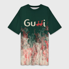Платье-футболка 3D с принтом gucci  огонь в Белгороде,  |  | Тематика изображения на принте: fasion | gold | gucci | gussi | trend | гусси | гуччи | золото | золотой | мода | одежда | тренд | тренды
