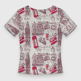 Женская футболка 3D Slim с принтом OLD LONDON в Белгороде,  |  | big ben | british | city | english | europe | kingdom | red | retro | tourism | travel | uk | vintage | английский | биг бен | британский | великобритания | винтажный | город | европа | классика | королевство | красный | лондон | путешествия | р