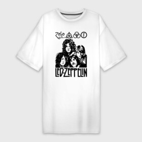 Платье-футболка хлопок с принтом Led Zeppelin Black в Белгороде,  |  | british | england | folk | hardcore | hardrock | led zeppelin | metal | music | punk | retro | rock | usa | гранж | джимми пейдж | лед цеппелин | метал | музыка | панк | ретро | роберт плант | рок | сша | фолк