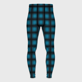 Мужские тайтсы 3D с принтом Black and blue plaid в Белгороде,  |  | black and blue | plaid | plaid pattern | клетка | клетчатый узор | синий | черный | шотландка