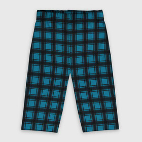 Велосипедки 3D с принтом Black and blue plaid в Белгороде,  |  | black and blue | plaid | plaid pattern | клетка | клетчатый узор | синий | черный | шотландка