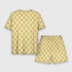 Мужской костюм с шортами 3D с принтом Песочный паттерн из объемных ромбов в Белгороде,  |  | 3д | геометрия | диагональ | желтый | песочный | ромб | симметрия