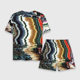 Мужской костюм с шортами 3D с принтом Glitch pattern  fashion trend в Белгороде,  |  | abstraction | color | fashion | glitch | pattern | wave | абстракция | волна | глитч | мода | паттерн | цвет