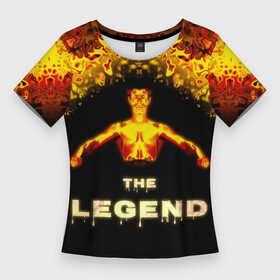 Женская футболка 3D Slim с принтом Кунг фу легенда Брюс Ли в Белгороде,  |  | боец | брюс ли | кунг фу | кунгфу | легенда | мастер | огненный