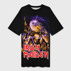 Платье-футболка 3D с принтом Iron Maiden  рок 80 х в Белгороде,  |  | iron maiden | железная дева | металл | рок | хеви металл