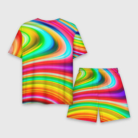 Мужской костюм с шортами 3D с принтом Rainbow colors в Белгороде,  |  | blue | bright | color | green | orange | pastel | pattern | pink | purple | rainbow | red | summer | yellow | желтый | зеленый | красный | летний | оранжевый | пастельный | радуга | розовый | синий | узор | фиолетовый | цветной | яркий